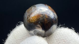 鑑別書】メテオライトジャパン パラサイト隕石 ビーズ 7.5g 玉径15.3